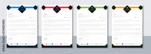 Simple corporate letterhead design template, Vector illustration