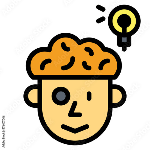 brainstorm filled outline icon style