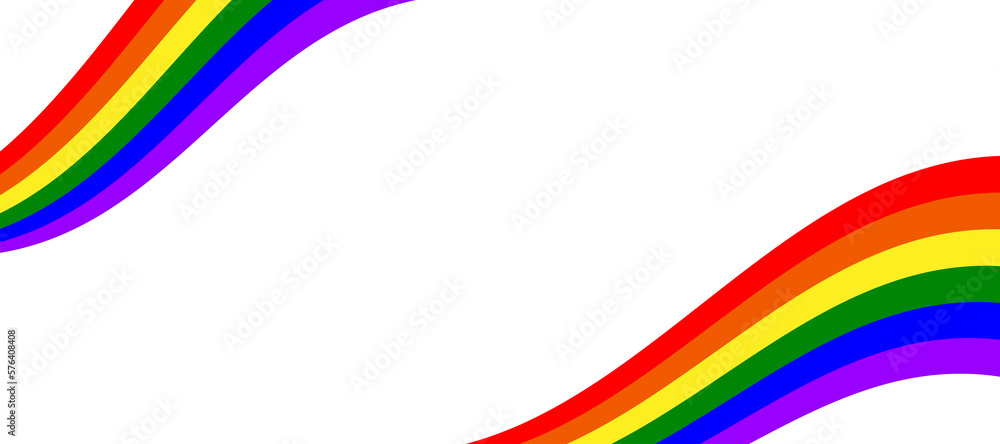 Waving abstract LGBT pride flag frame icon vector. LGBT flag design ...