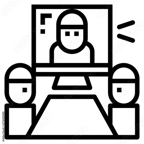video conference line icon style