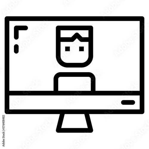 video conference line icon style