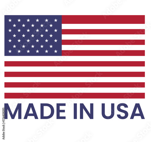 Sticker label Produced Made In USA Flag