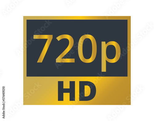 Golden  720p HD resolution symbol.  photo
