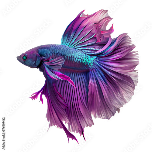 siamese fighting fish for decorating projects Transparent background. generative AI