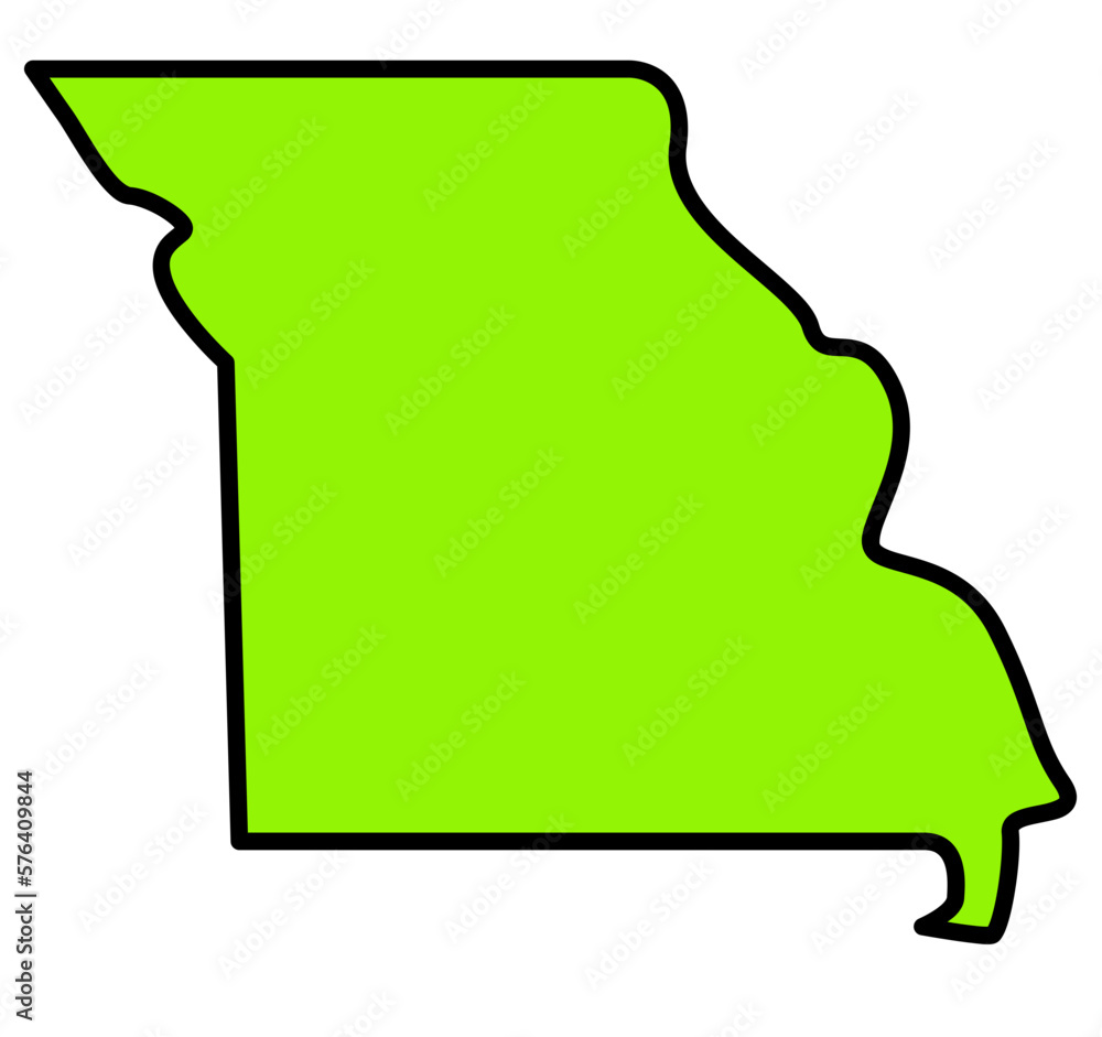 Missouri Country Midwestern United States Green Map Missouri Country Midwestern United States Green Map