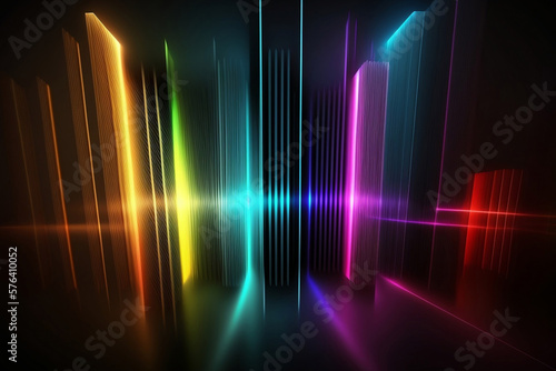 Dynamic Light: Abstract Lamp Lighting Modern Background, Generative AI