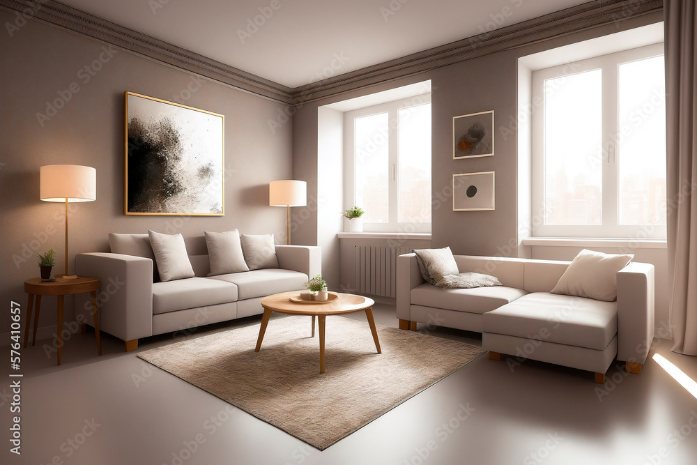 modern living room. Generative ai modern living room. Generative ai