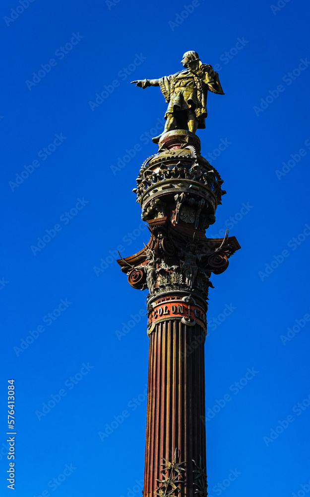 Estatua de Cristóbal Colón en Barcelona, ​​España