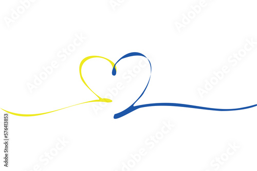 Yellow Blue Heart Shapes on White Background Vector Illustration
