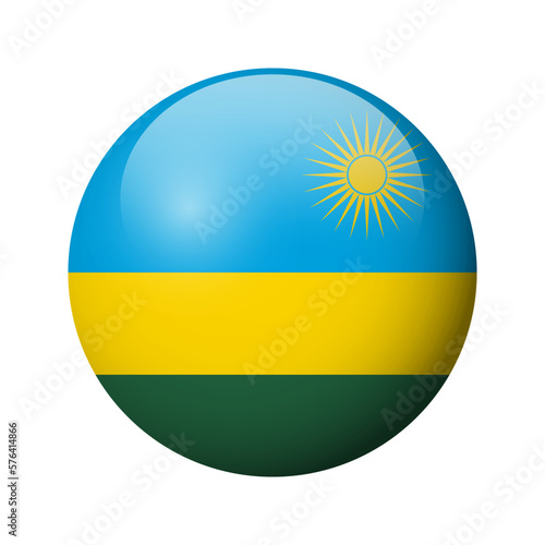 Free Download Rwanda flag - glossy circle badge. Vector icon. - GFXLoad