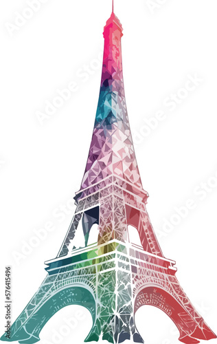 eiffel tower vectorial, paris, france illustration