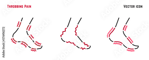 Foot pain type sign. Editable vector illustration