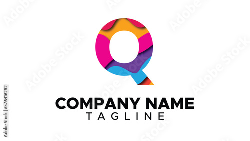 Q Letter Logo, Artsy Style, Pixel Logo, Creative Logo, Mosaic Style Logo, Colorful Logo ,vector ,minimal, unique, template, monogram, modern, adorable, brand, logotype, business, company, branding