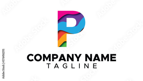 P Letter Logo, Artsy Style, Pixel Logo, Creative Logo, Mosaic Style Logo, Colorful Logo ,vector ,minimal, unique, template, monogram, modern, adorable, brand, logotype, business, company, branding