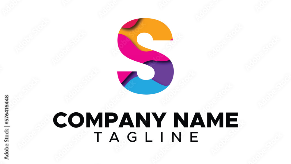 S Letter Logo, Artsy Style, Pixel Logo, Creative Logo, Mosaic Style Logo, Colorful Logo ,vector ,minimal, unique, template, monogram, modern, adorable, brand, logotype, business, company, branding