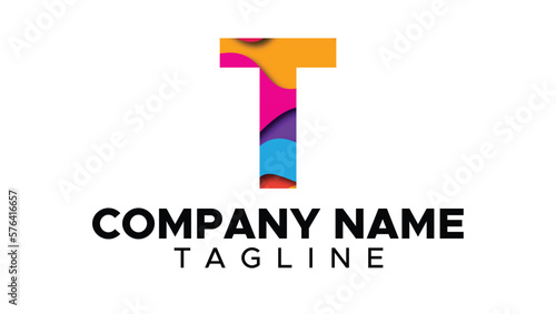 T Letter Logo, Artsy Style, Pixel Logo, Creative Logo, Mosaic Style Logo, Colorful Logo ,vector ,minimal, unique, template, monogram, modern, adorable, brand, logotype, business, company, branding