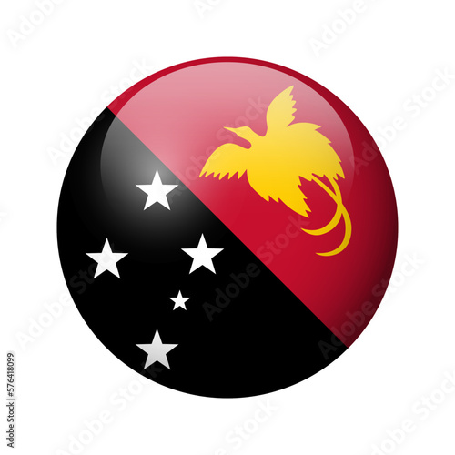 Free Download Papua New Guinea flag - glossy circle badge. Vector icon. - GFXLoad