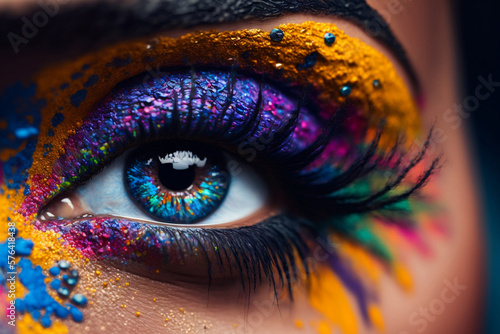 Enchanting Gaze: Beauty Closeup of Human Eye, Generative AI