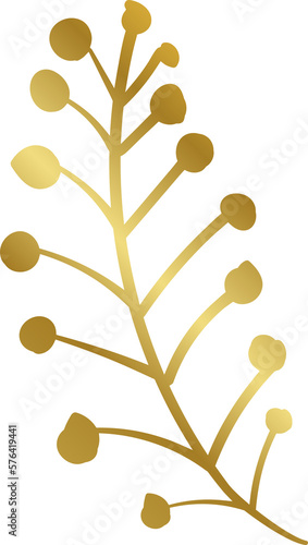 Transparent Gold Floral Illustration