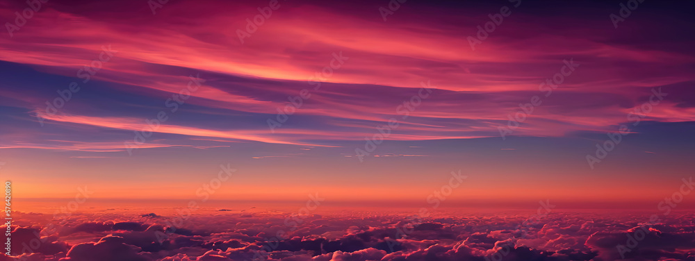 beautiful red cloudy sky at sunset