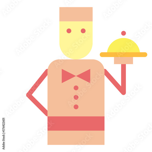 waiter flat icon style
