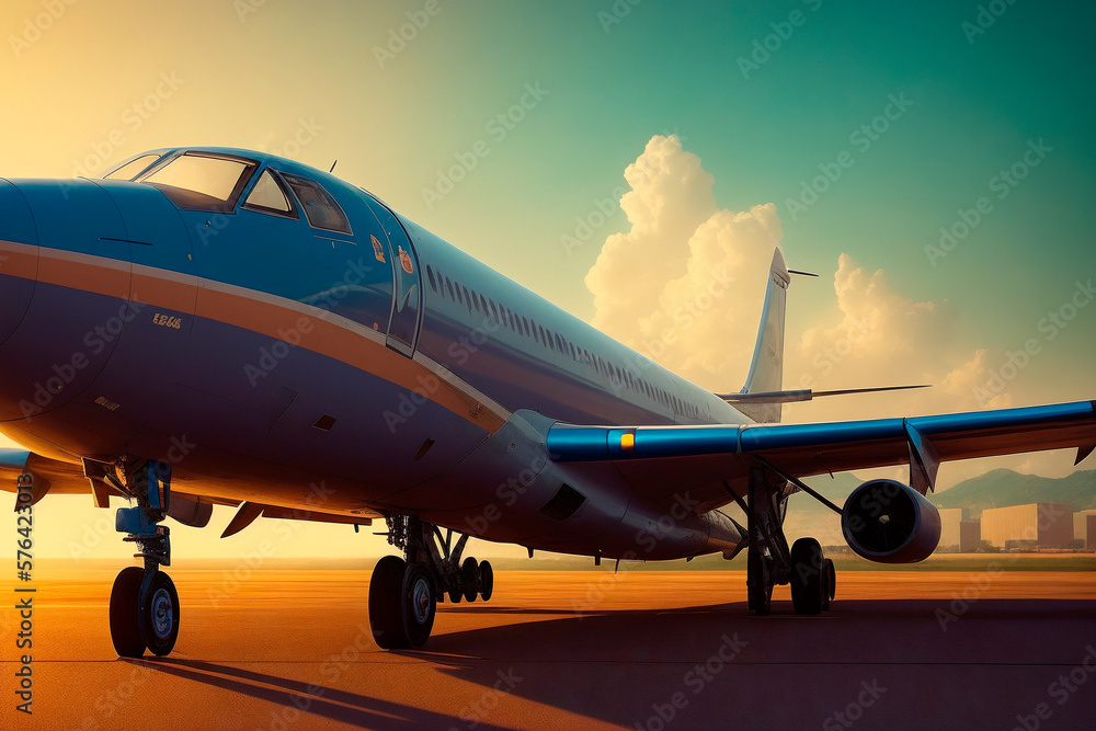 airplane on the ground. Generative ai airplane on the ground. Generative ai