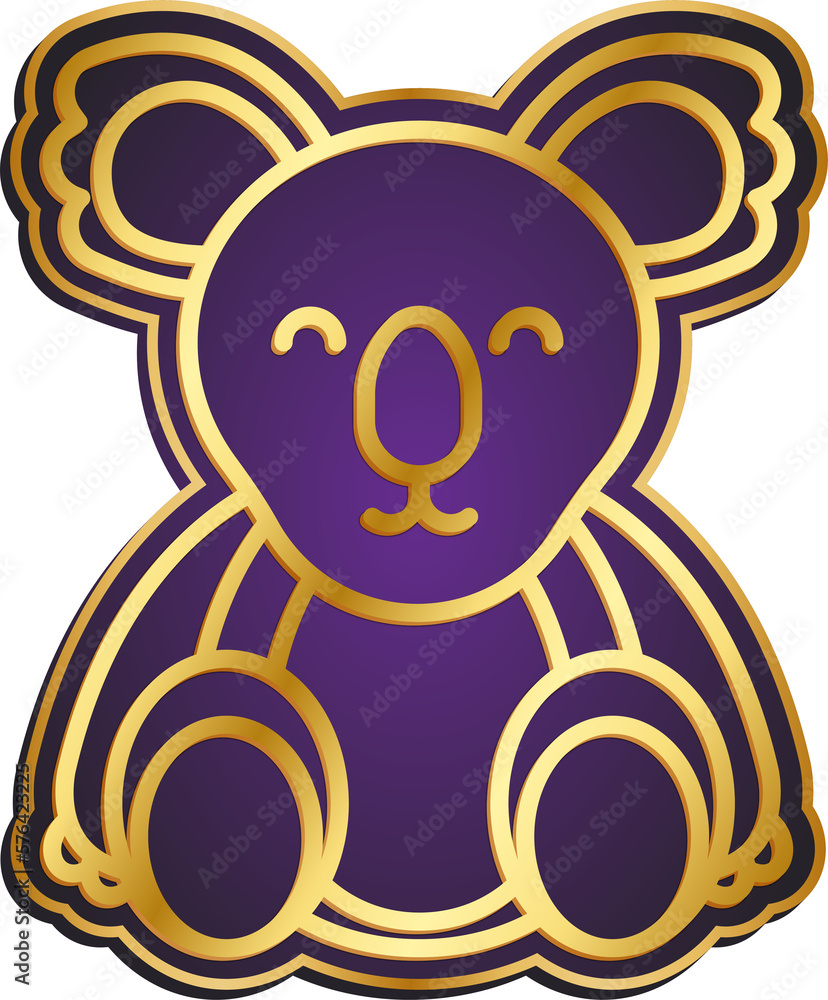 Transparent Purple Gold Animal Badge Transparent Purple Gold Animal Badge