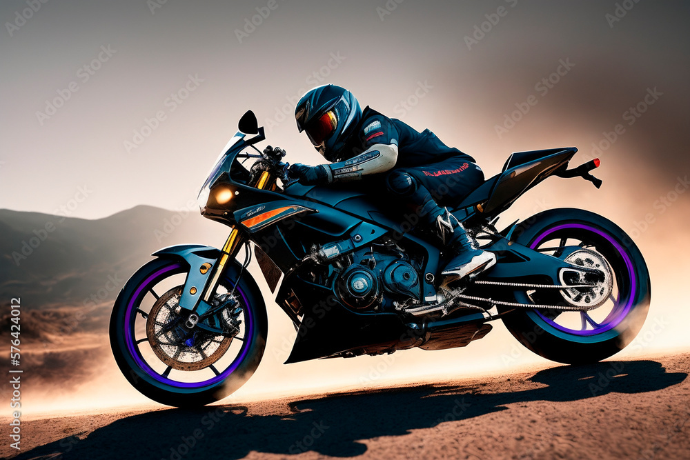 motocross rider on a motorcycle. Generative ai. motocross rider on a motorcycle. Generative ai.