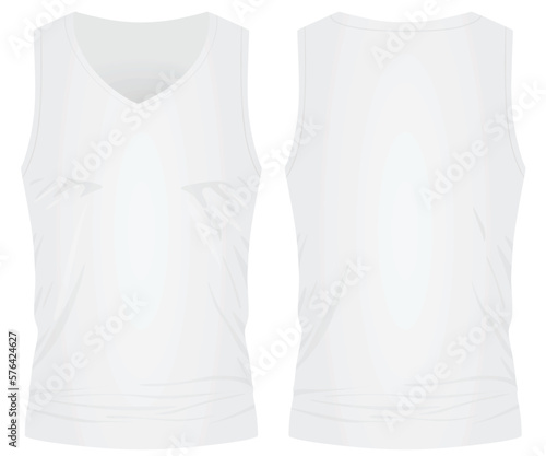 White sleeveless t shirt. vector illustration