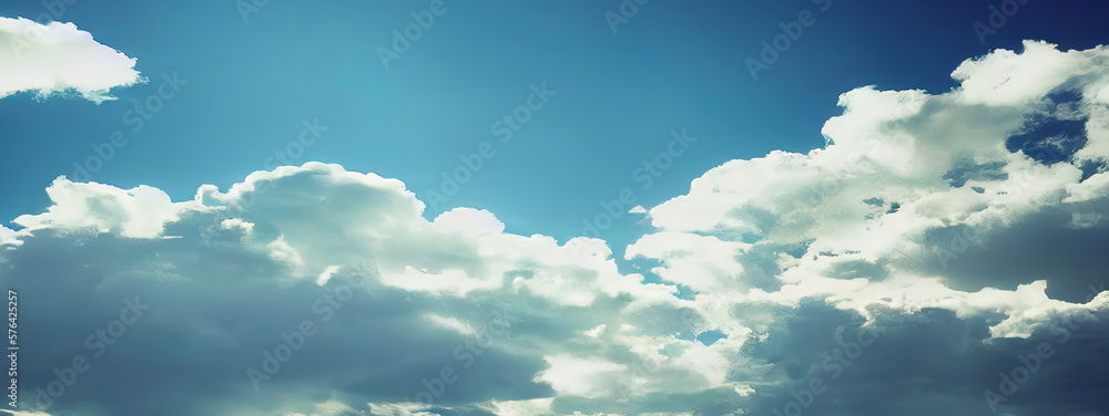 blue sky with white soft clouds