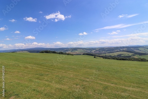 A view to the landscape with meadows and forests at White Carpathians, Slovakia