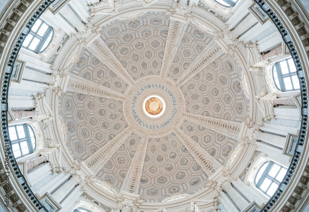 the dome inside the church - Basilica of Superga