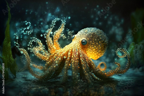 Glowing Octopus Generative AI