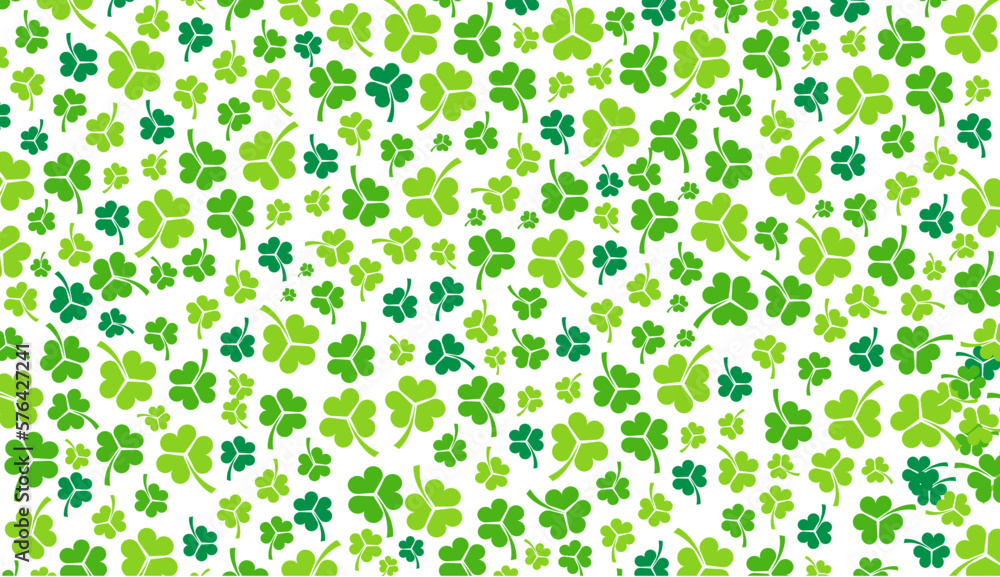 St. Patrick's Day Pattern background with shamrock clover leaf. Saint Patrick's day festival background. Clover shamrock leaf pattern vector for Saint Patrick's Day 17 march event celebration. St. Patrick's Day Pattern background with shamrock clover leaf. Saint Patrick's day festival background. Clover shamrock leaf pattern vector for Saint Patrick's Day 17 march event celebration.