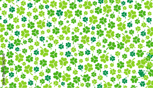 St. Patrick's Day Pattern background with shamrock clover leaf. Saint Patrick's day festival background. Clover shamrock leaf pattern vector for Saint Patrick's Day 17 march event celebration.  