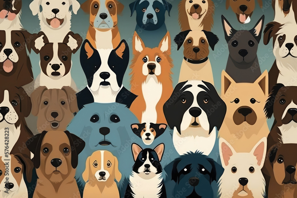 Colorful dogs background wallpaper, Generative AI Colorful dogs background wallpaper, Generative AI
