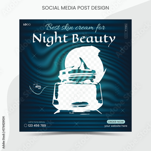 Beauty cosmetic social media template post design collection and Cosmetic store social media posts