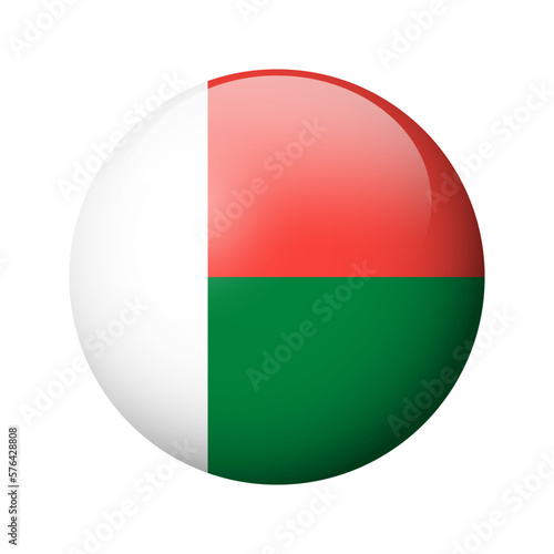 Free Download Madagascar flag - glossy circle badge. Vector icon. - GFXLoad