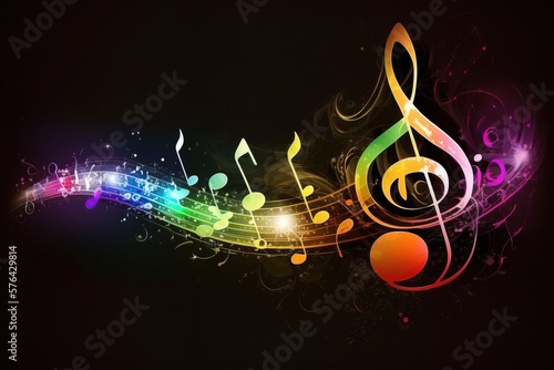 Canvas Print Colorful sound waves background