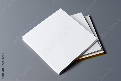 blank pieces of paper, white construction paper, blank cards, gray background
