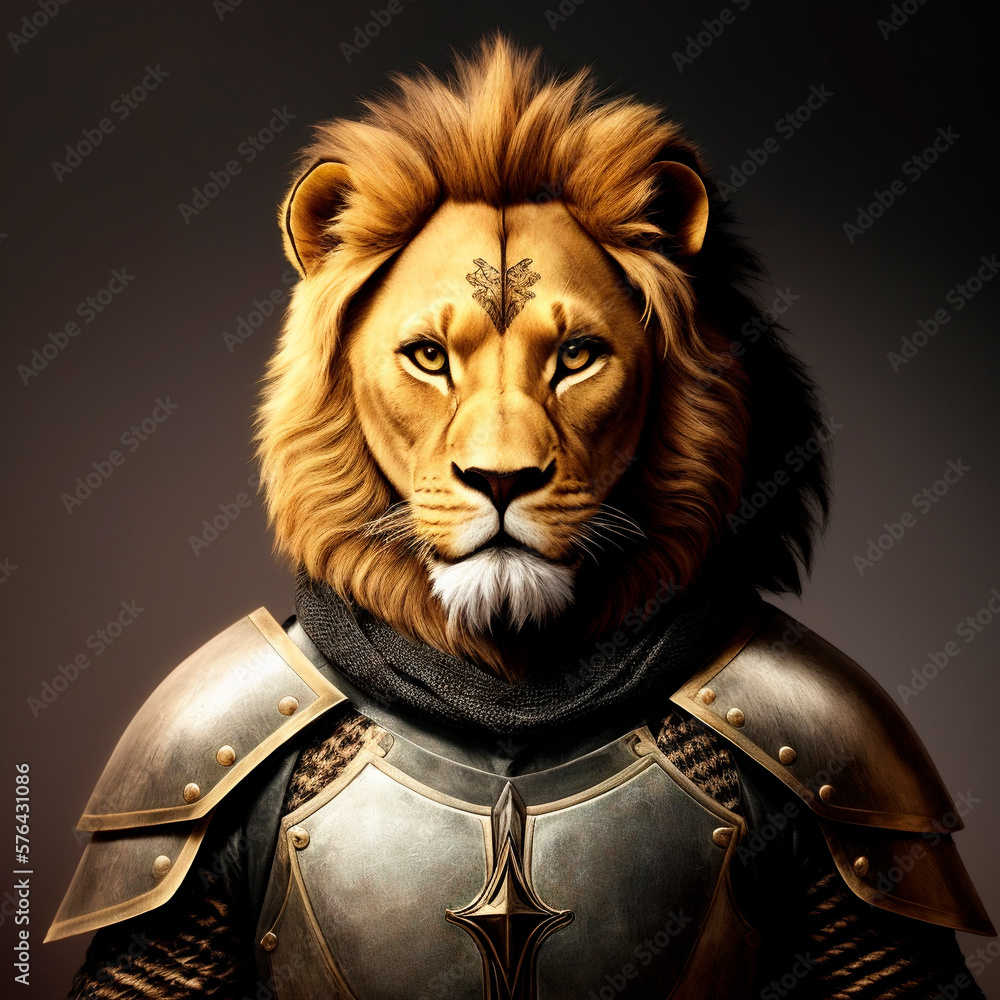 Fototapeta premium king of the lion. Generative ai