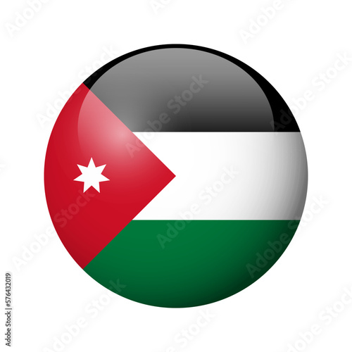 Free Download Jordan flag - glossy circle badge. Vector icon. - GFXLoad