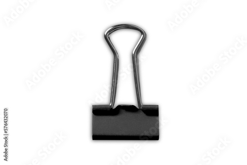 Black blinder clip mockup isolated on white background. 3d rendering.