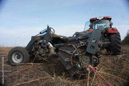 Tractor working at the field