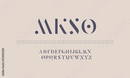 Abstract minimal modern alphabet fonts. Modern creative alphabet. Future fonts style. Stylized abstract font and alphabet. Minimalist style font with dots.