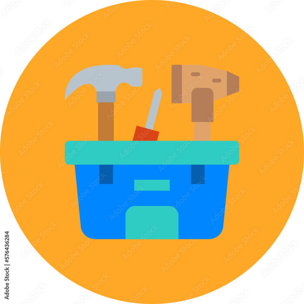 Toolbox Multicolor Circle Flat Icon Toolbox Multicolor Circle Flat Icon