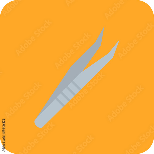 Tweezers Multicolor Round Corner Flat Icon