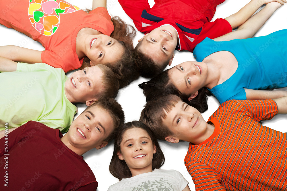Portrait of Children Lying Down in Circle Portrait of Children Lying Down in Circle