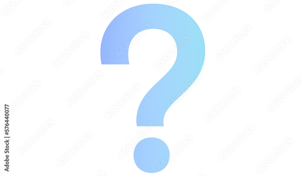 ? - question mark - font symbol - blue color - no background - png file - with a transparent background for designer use.  Isolated from the front.  ideal for website, email, presentation, advertis  - obrazy, fototapety, plakaty 