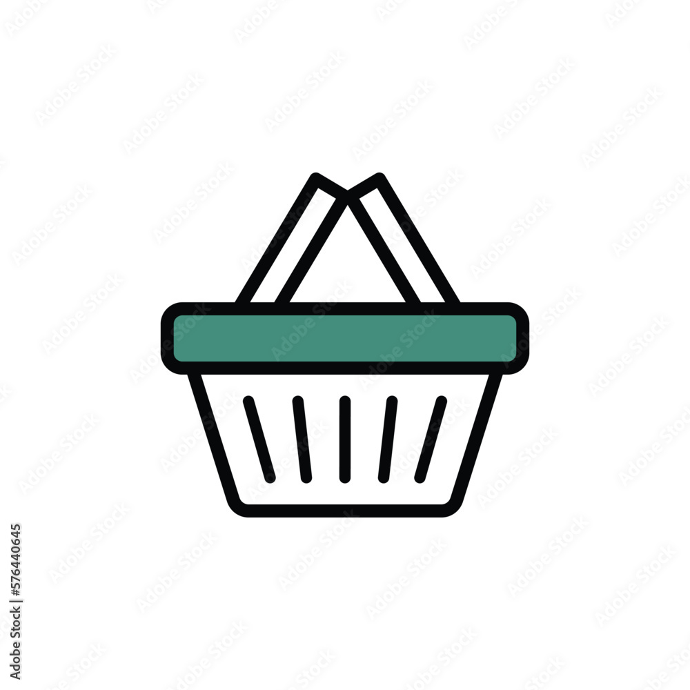 Shopping Basket for Retail Supermarket Sign Thin Line Icon Isolated on a White Background. Vector illustration Shopping Basket for Retail Supermarket Sign Thin Line Icon Isolated on a White Background. Vector illustration